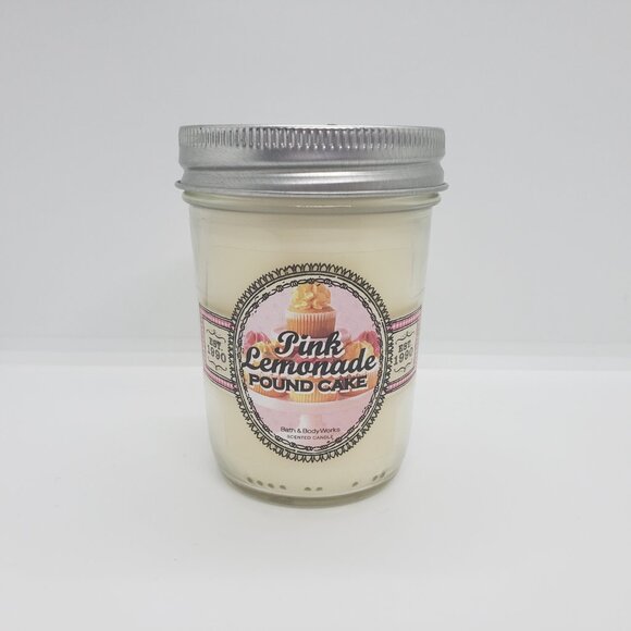 Pink Lemonade Pound Cake Bath and Body Works 6oz Mason Jar Candle RETIRED bbw - Picture 10 of 10